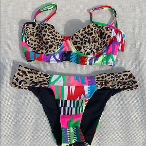 Mara Hoffman Neon/Cheetah Bikini
